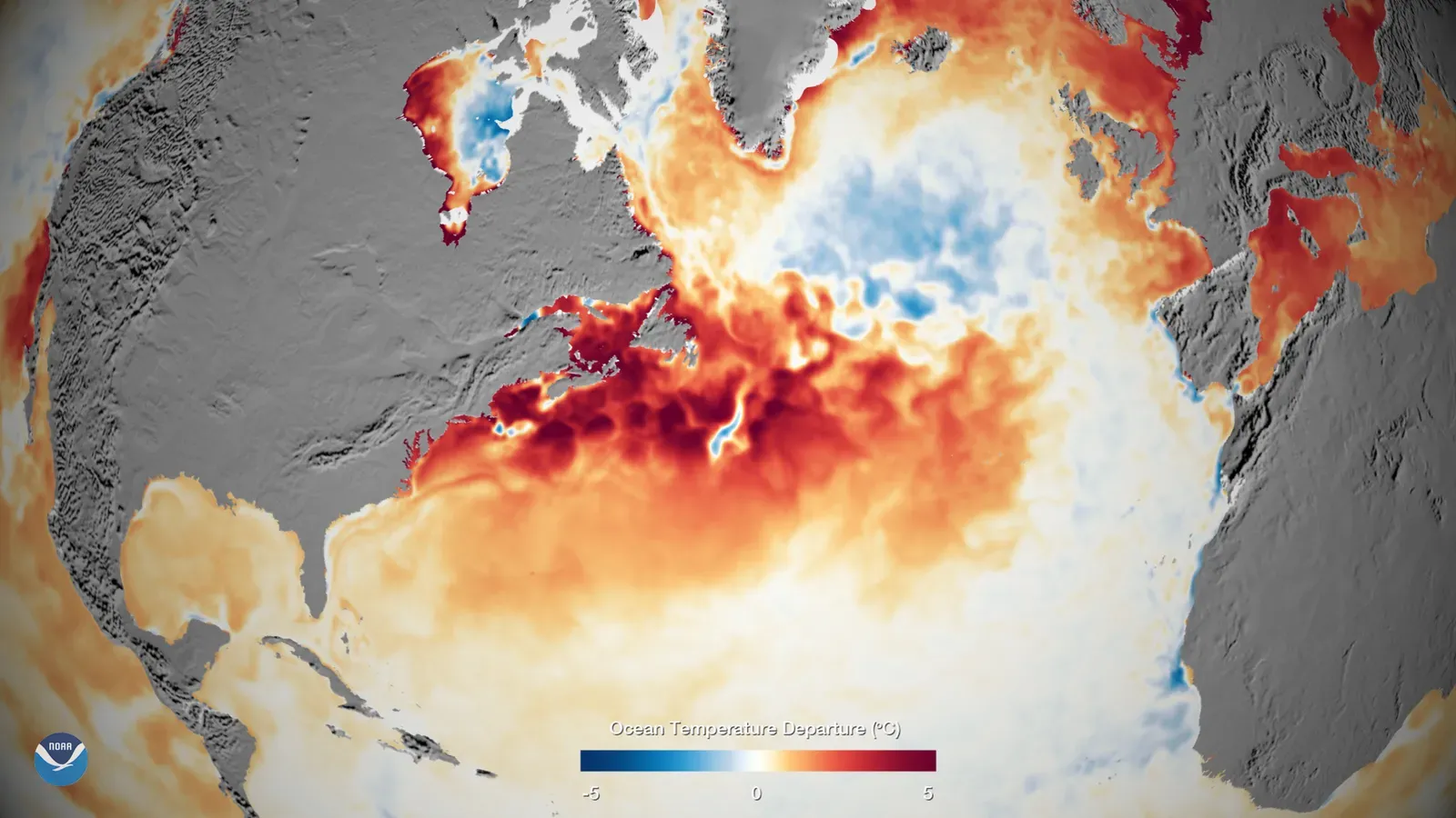 Atlantic Sea Surface Temperatures on the Rise (Warm Sea Surface Temperatures in the Western North Atlantic, Public domain)