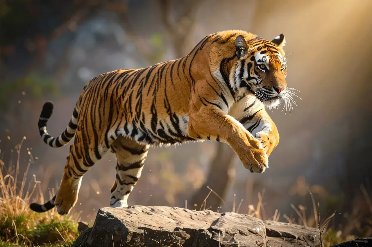 #8. Tigers can leap remarkable distances from a standstill (Image Credits: Pixabay)