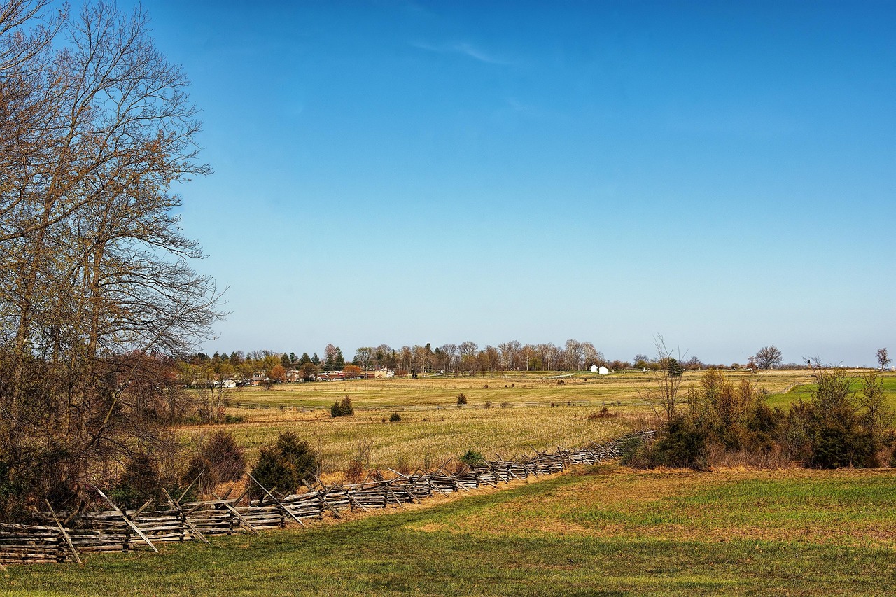 The Fields of Gettysburg, Pennsylvania (image credits: pixabay)