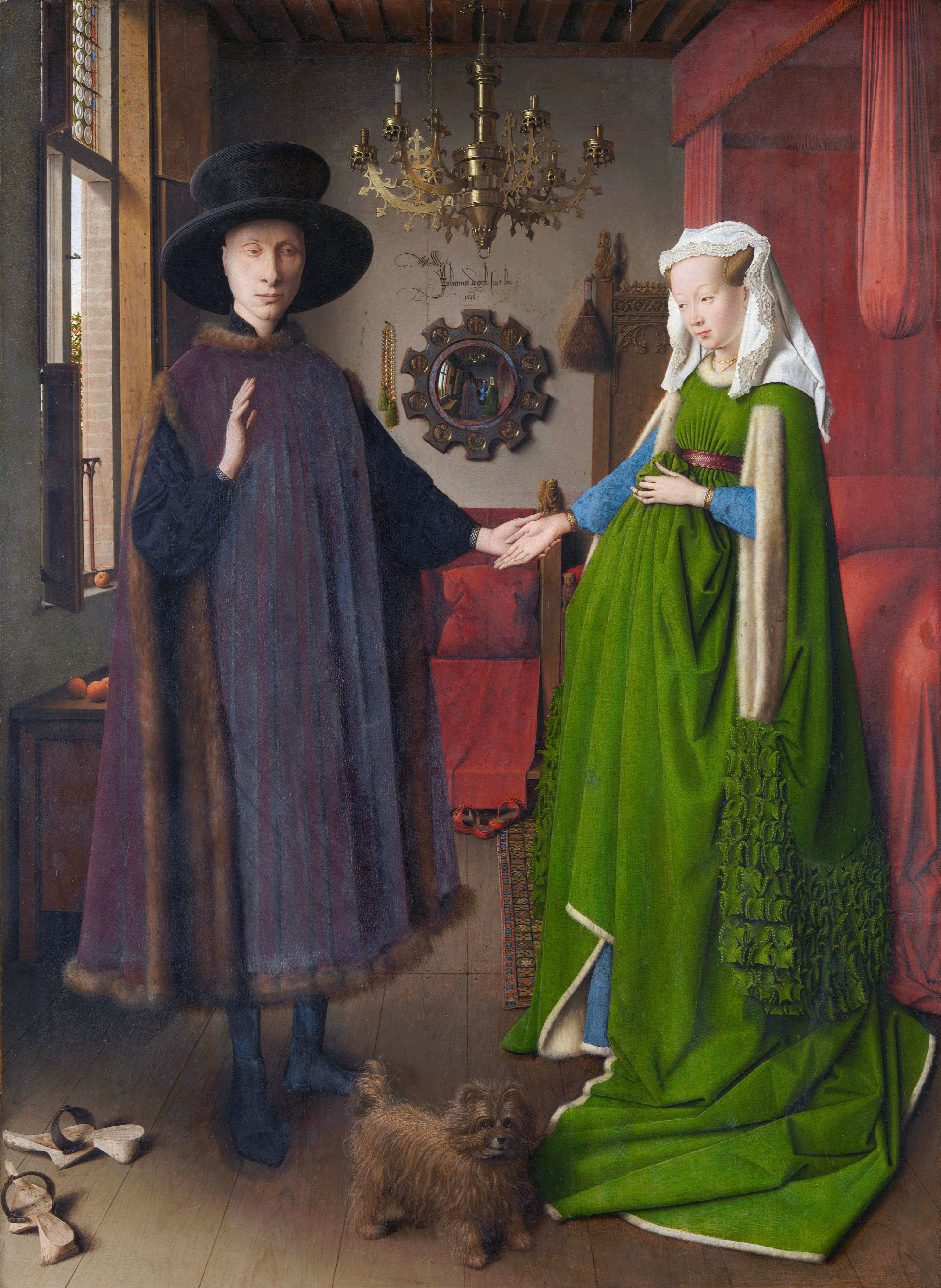 Jan van Eyck’s “The Arnolfini Portrait”: Marriage and Mystery (image credits: wikimedia)