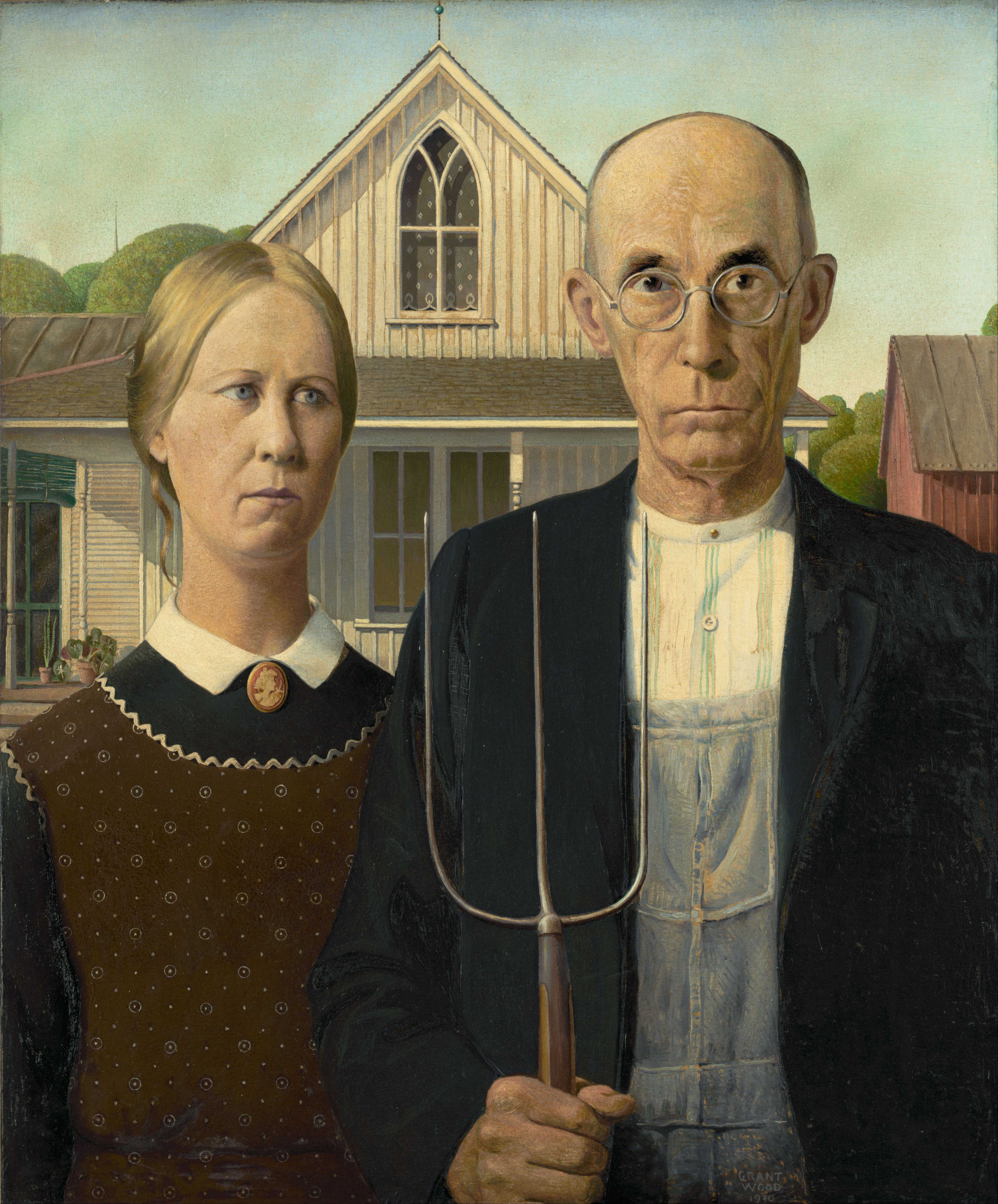 Grant Wood’s “American Gothic”: More Than Meets the Farm (image credits: wikimedia)