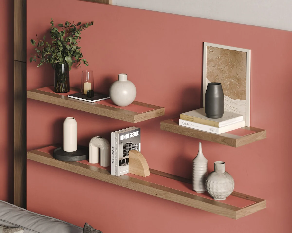 Floating Shelves with Decor