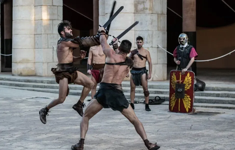 6. Gladiator and the gas canister on the chariot (Image Credits: Pexels)
