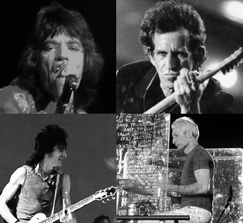 3. The Rolling Stones at Altamont (1969): When the Show Became a Crime Scene (By Larry Rogers (1972 Jagger photo from File:Jagger-early Stones.jpg); User:Machocarioca (1995 Keith Richards photo from File:KeithR2.JPG); Catharine Anderson (October 1981 photo from File:Ron-Wood in CA.jpg); Patrick Baumbach (2006 photo from File:Charlie Watts Hannover 19-07-2006.jpg), CC BY 3.0)