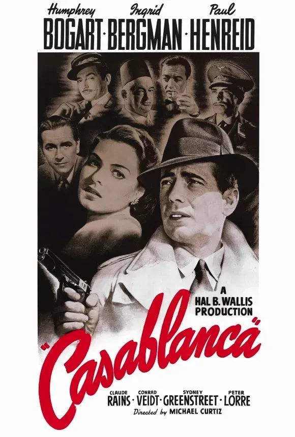 9. Casablanca (1942) - Proof That Great Storytelling Never Ages (By Bill Gold, Public domain)