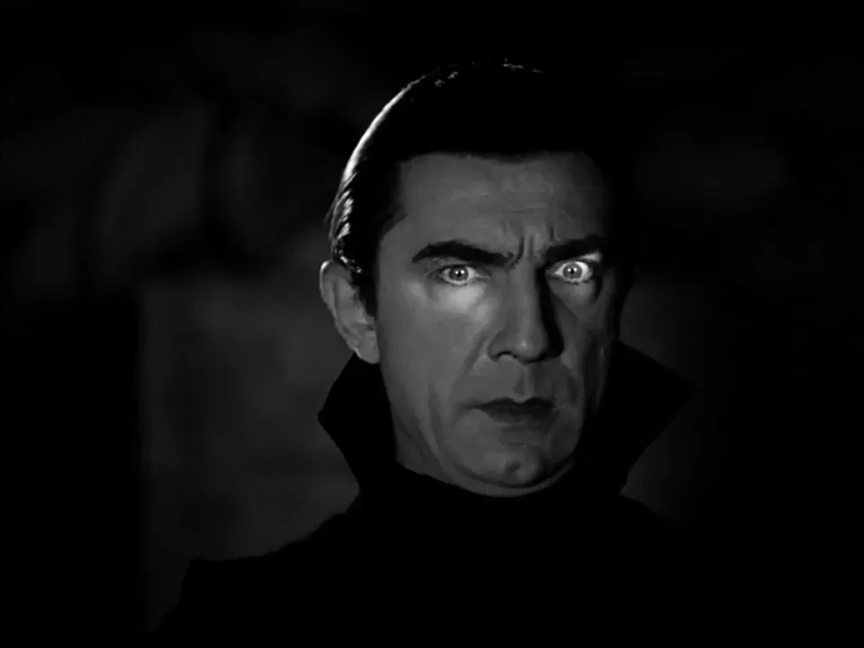 1. Bela Lugosi as Count Dracula (Dracula, 1931) (By Screenshot from "Internet Archive" of the trailer for Dracula (1931), Public domain)