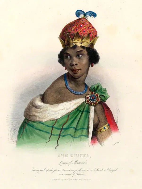 13. Queen Nzinga - Ndongo's Unyielding Negotiator (By Achille Devéria, Public domain)