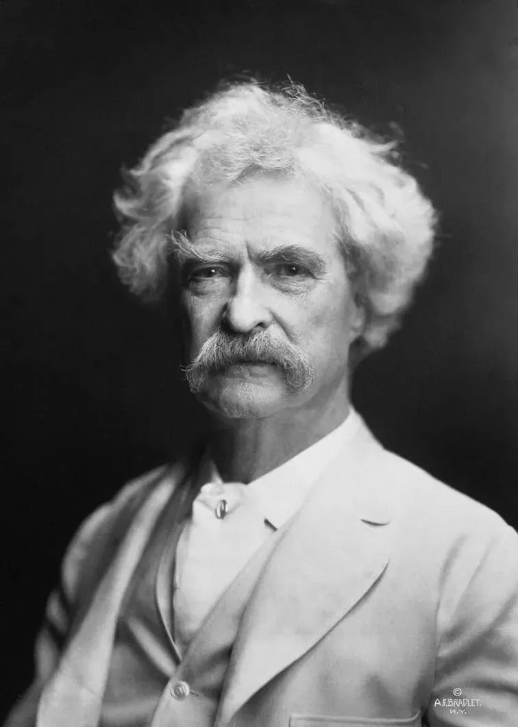 Samuel Clemens as Mark Twain (By A.F. Bradley, New York, Public domain)