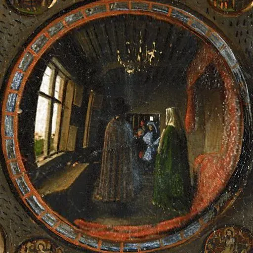 Van Eyck's Mirror Reflection (Image Credits: Wikimedia)