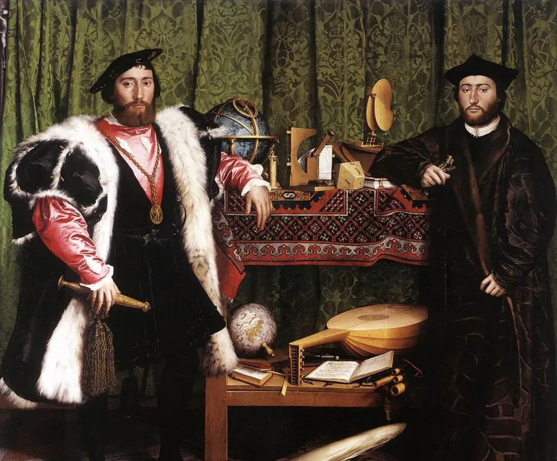 3. The Ambassadors - Hans Holbein the Younger (1533) (Image Credits: Wikimedia)