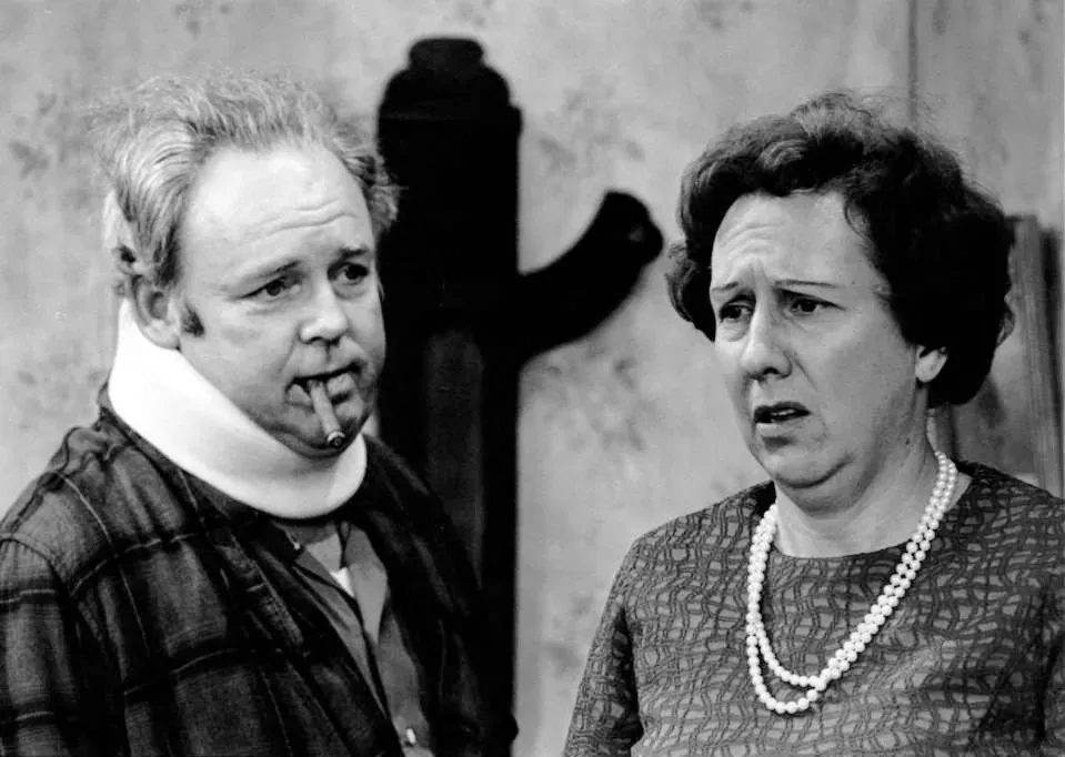 Carroll O'Connor as Archie Bunker (eBay item
photo front
photo back, Public domain)