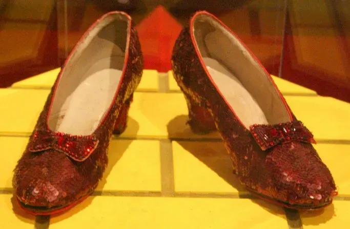 The ruby slippers from The Wizard of Oz (Image Credits: Wikimedia)