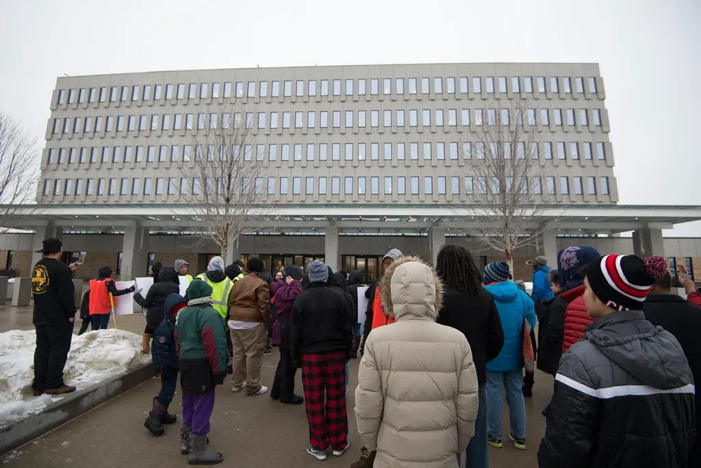 A Scheduled Protest Took Over the Federal Building (Image Credits: Flickr)