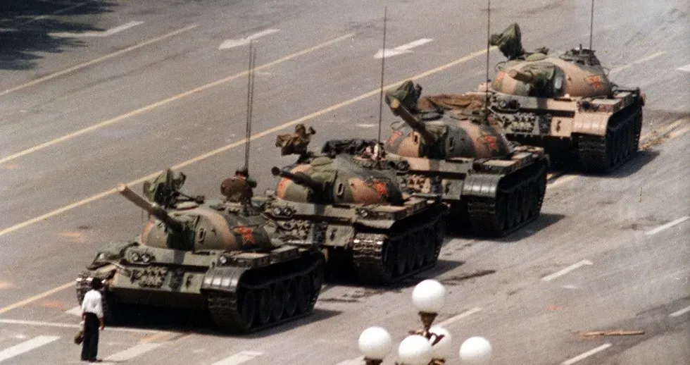 The unnamed man who stood before the tanks (Image Credits: Flickr)