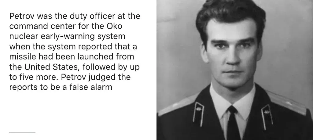 Stanislav Petrov trusts his instincts over the machine (Image Credits: Flickr)