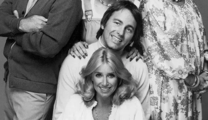 3. Suzanne Somers and her "Three's Company" castmates (Image Credits: Wikimedia)