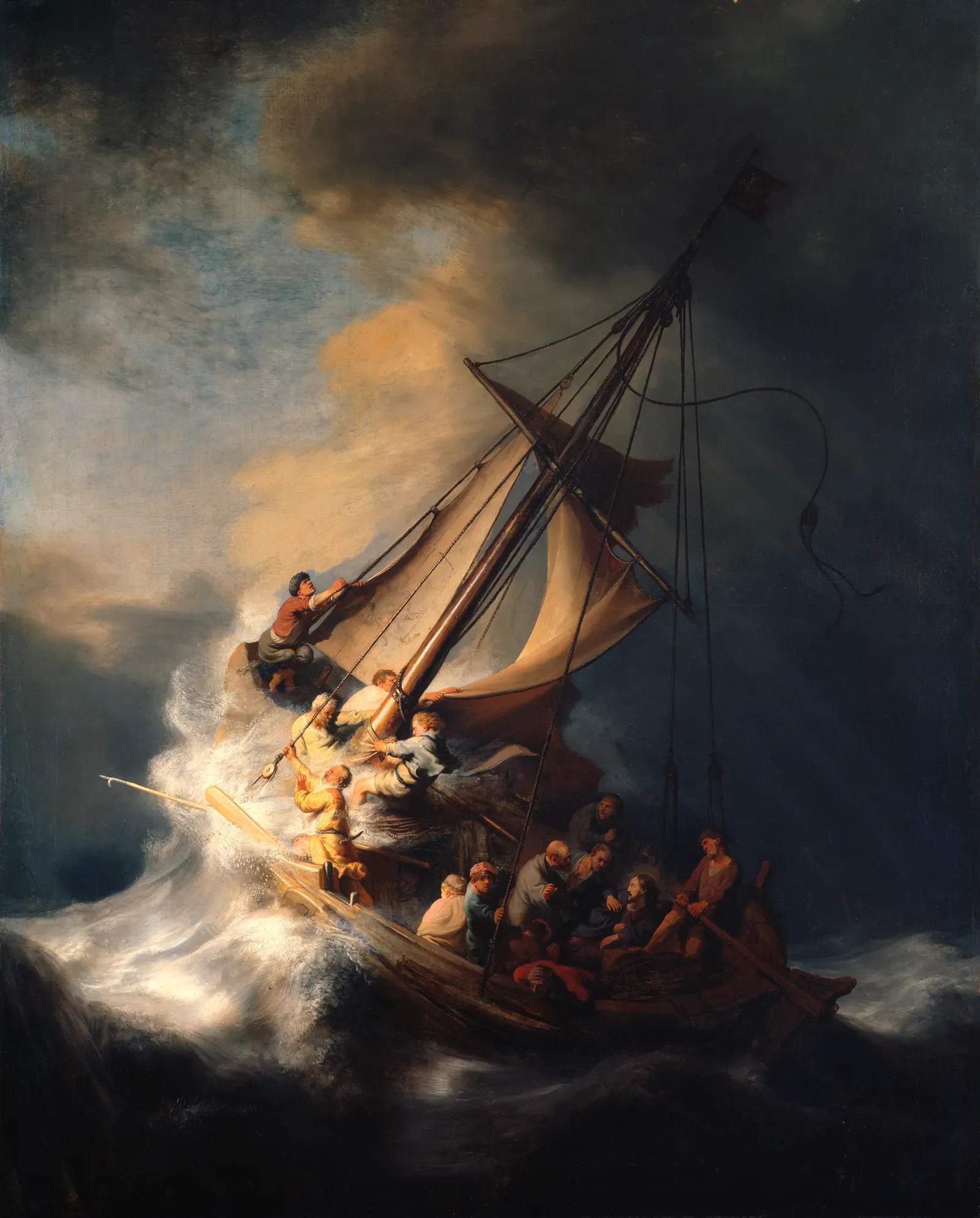 2. Christ in the Storm on the Sea of Galilee by Rembrandt (1633) (Isabella Stewart Gardner Museum, Public domain)