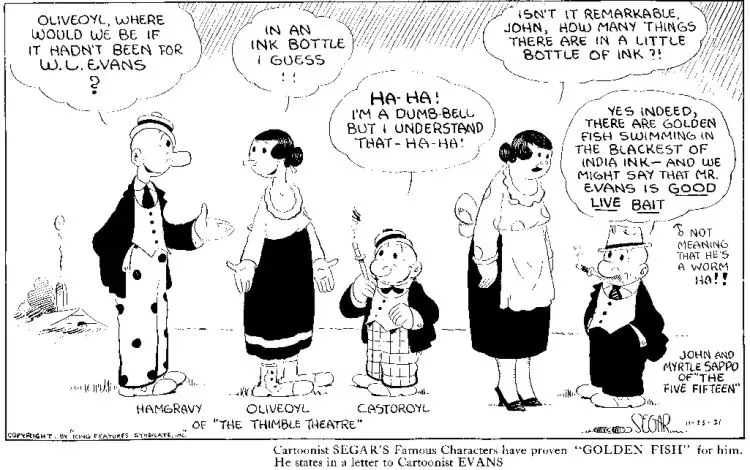 8. Popeye (Thimble Theatre) ([1], Public domain)