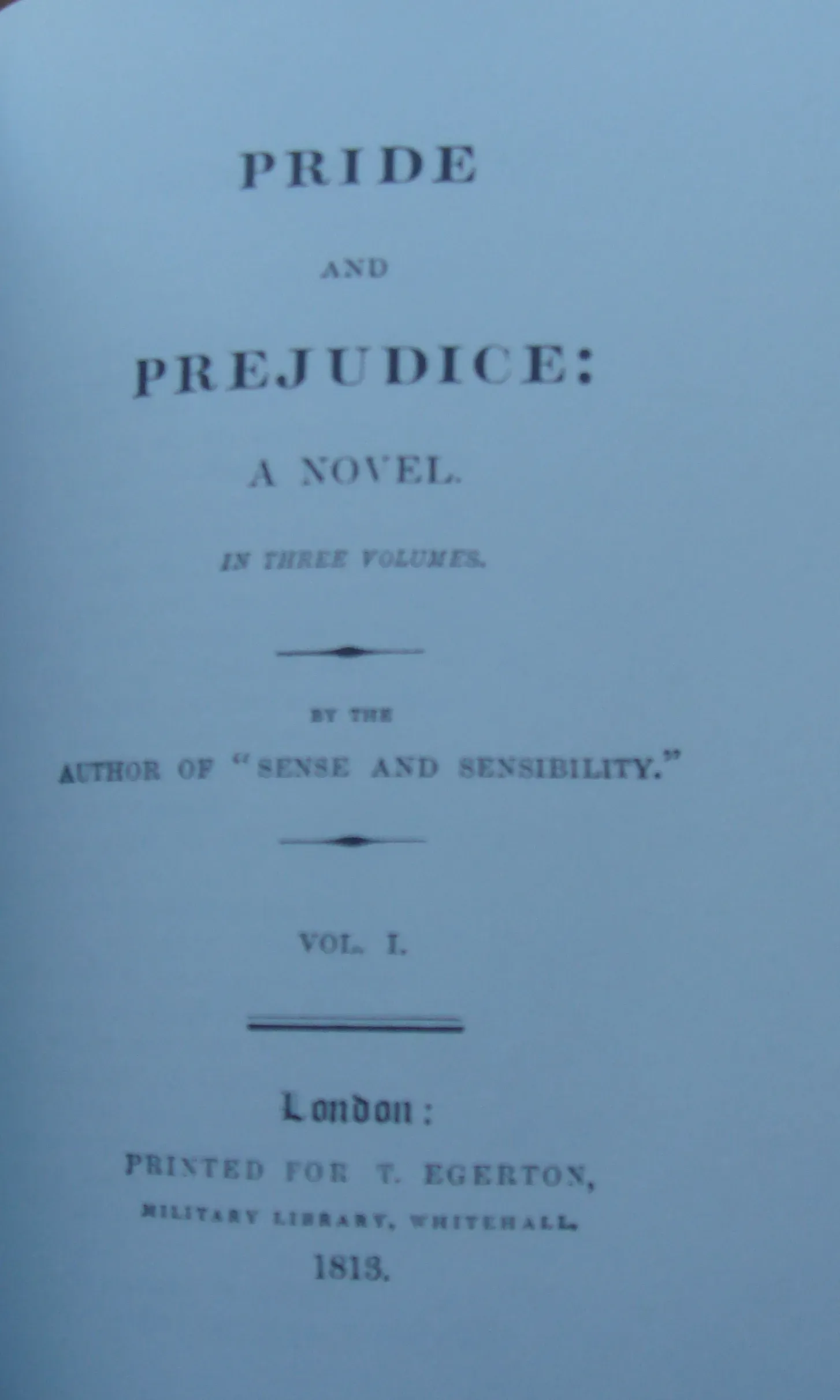 4. Pride and Prejudice by Jane Austen (1813) (Facsimile of page reprinted in modern Oxford University Press edition of the novel, Public domain)