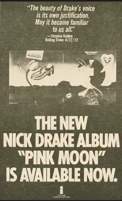 2. Nick Drake - Pink Moon (1972) (Image Credits: Newspaper / Magazine Advertisement, Public domain)