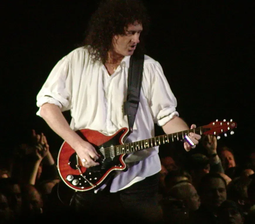 1. Brian May (Queen) – Astrophysicist (By Thomas Steffan by using Olympus Camedia C700, CC BY-SA 3.0)