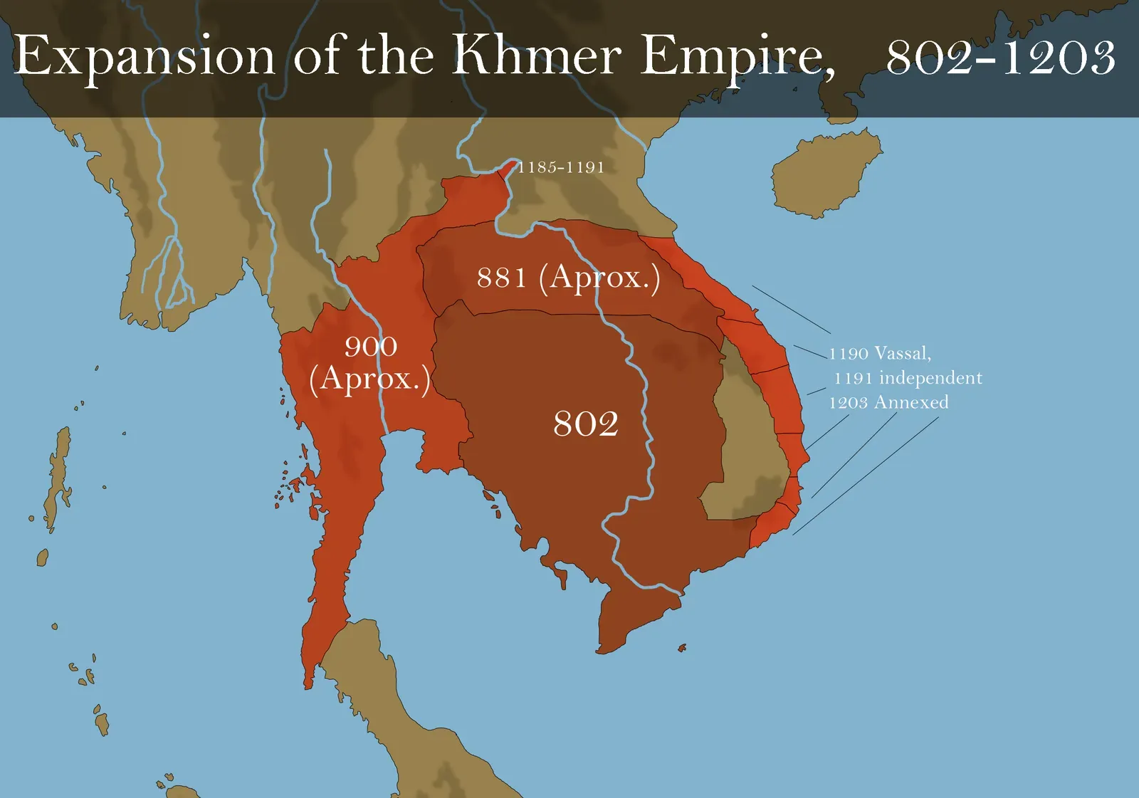 The Khmer Empire: Climate Versus Trade Routes (Image Credits: Wikimedia)