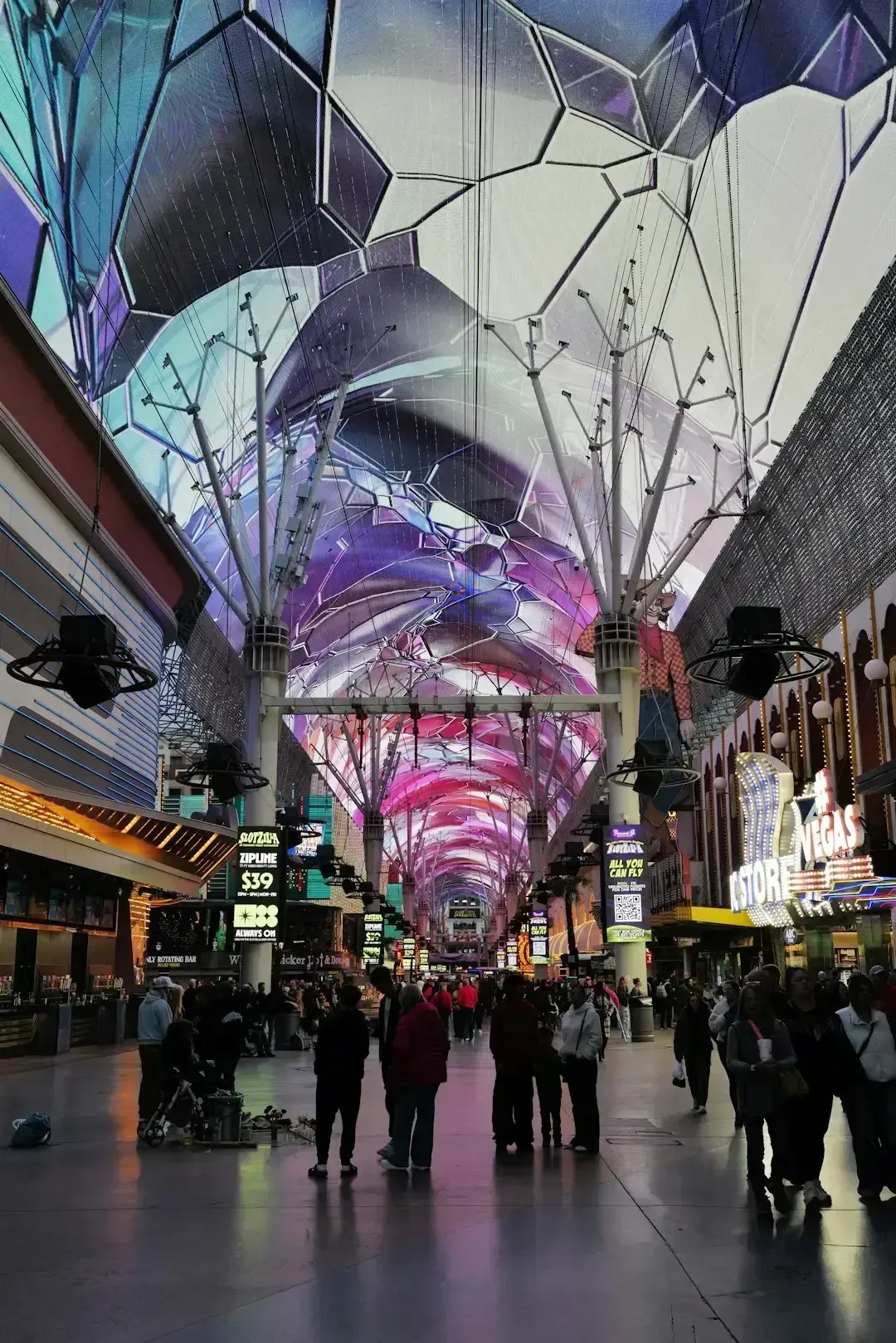 5. See the Fremont Street Experience and the SlotZilla Zipline (Image Credits: Unsplash)