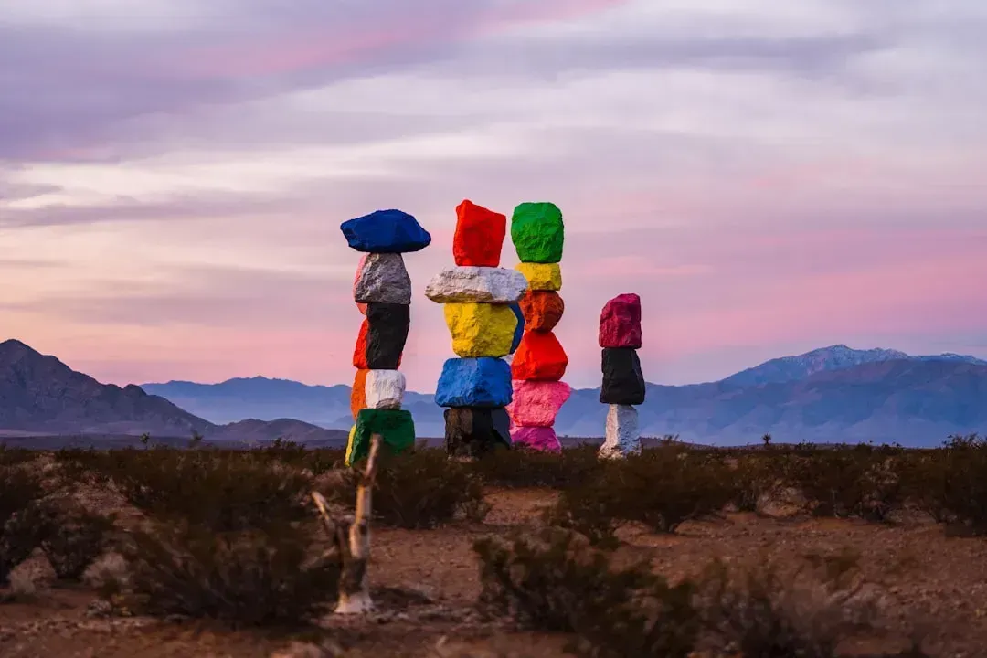 10. Discover the Seven Magic Mountains Art Installation (Image Credits: Unsplash)
