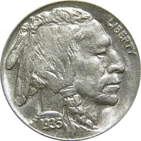 2. The 1918/17-D Overdate Buffalo Nickel (Image Credits: By 1935_Indian_Head_Buffalo_Nickel.jpg: The original uploader was Bobby131313 at English Wikipedia., <a href="https://commons.wikimedia.org/w/index.php?curid=13241782" target="_blank" rel="noopener">Public domain</a>)