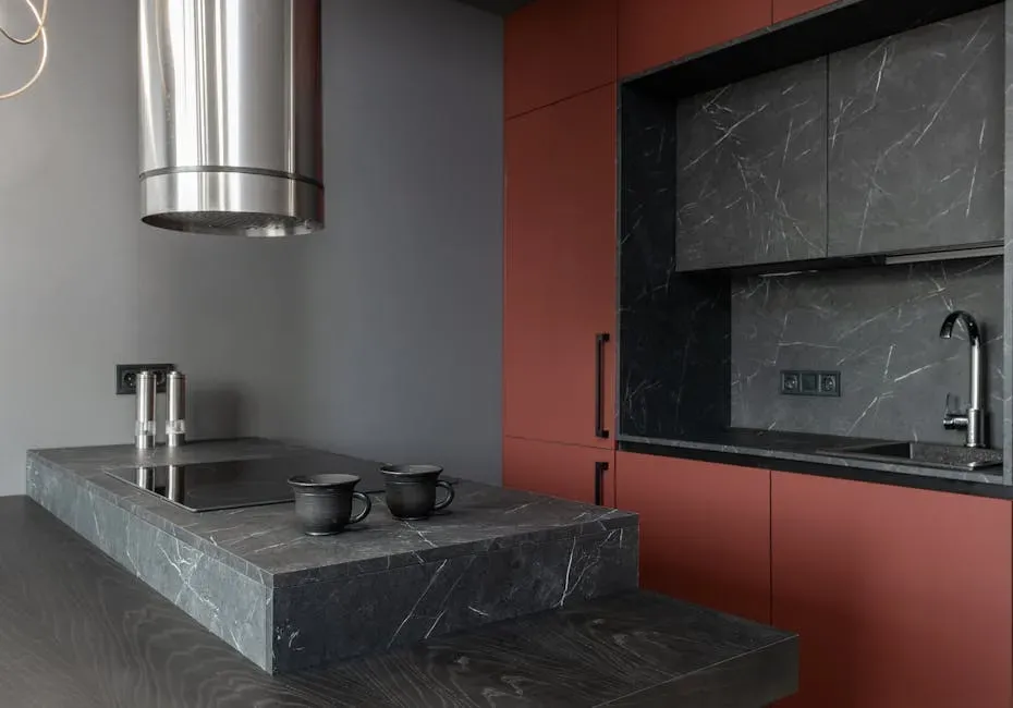 4. Dark Gray Marble with Heavy, Dramatic Veining (Image Credits: Pexels)