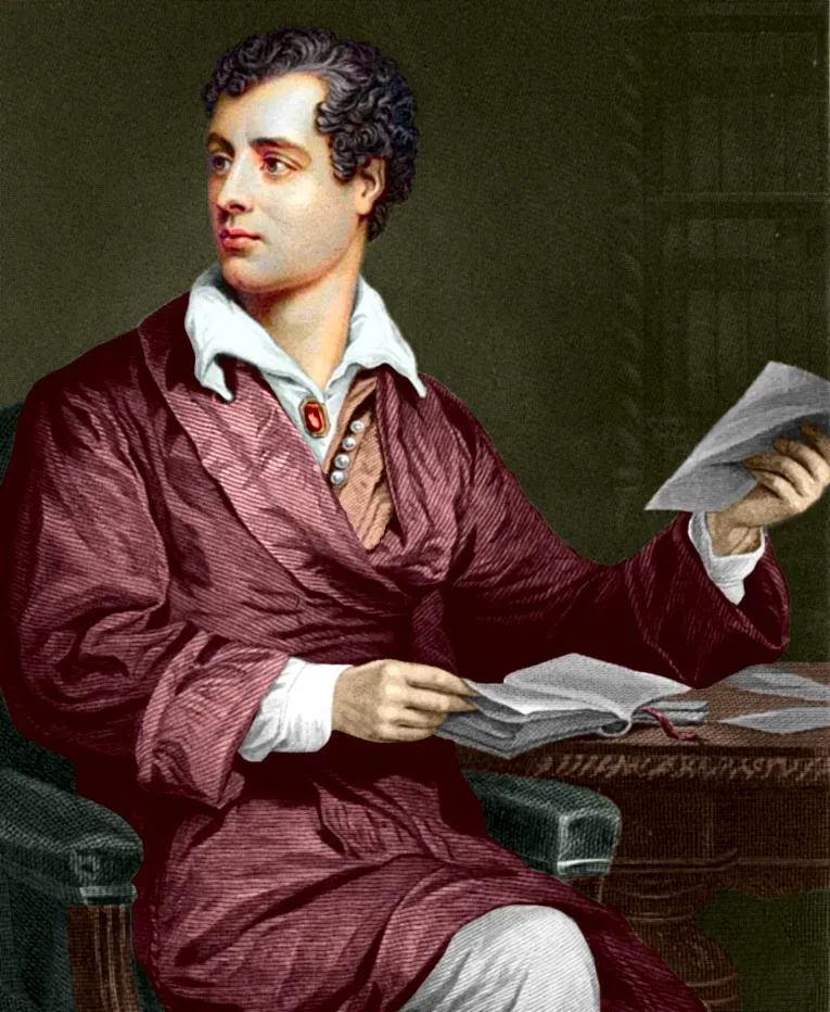 Lord Byron: The Romantic Poet Whose Private Life Was Even More Dramatic Than His Verse (Image Credits: By Unknown authorUnknown author, coloured by uploader, <a href="https://commons.wikimedia.org/w/index.php?curid=373347" target="_blank" rel="noopener">Public domain</a>)
