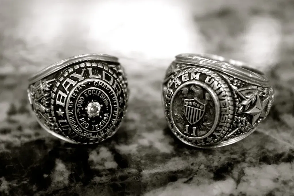 2. Wearing his class ring or letterman jacket as a public claim (DHuiz, Flickr, <a href="https://creativecommons.org/licenses/by/2.0/" target="_blank" rel="noopener">CC BY 2.0</a>)