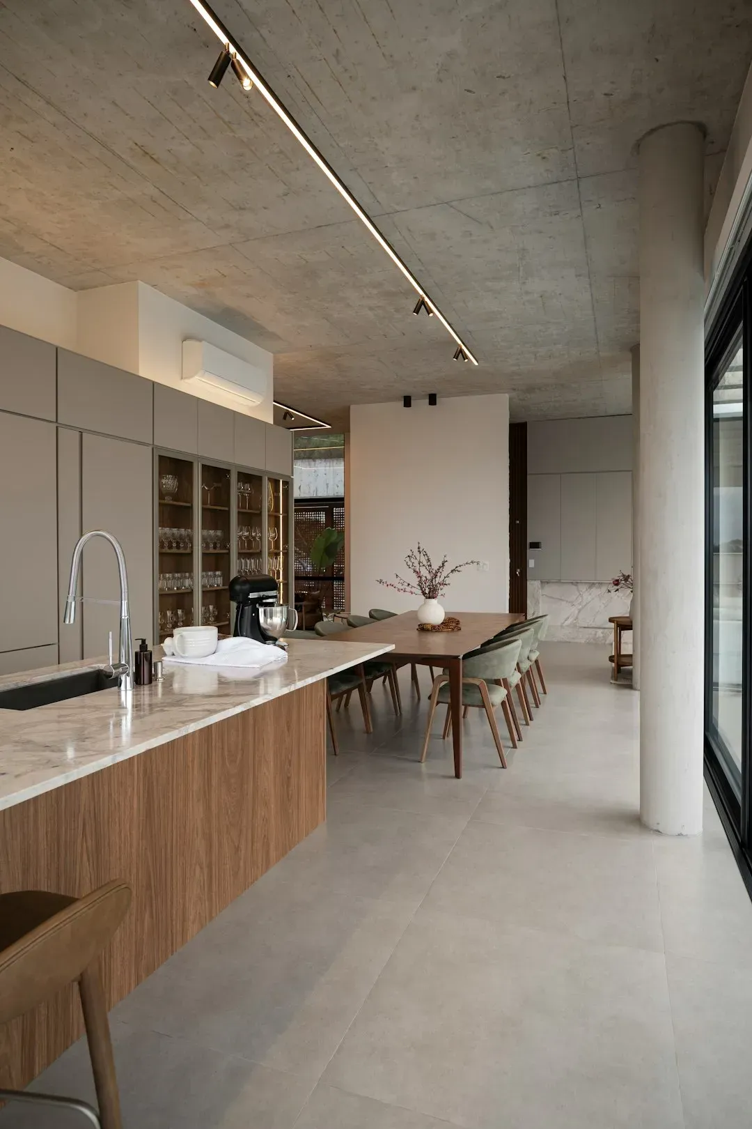 9. Industrial-style concrete countertops (Image Credits: Unsplash)