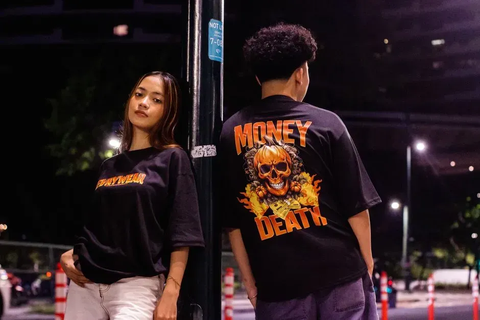 7. Aggressive graphic tees with combative slogans (Image Credits: Pexels)