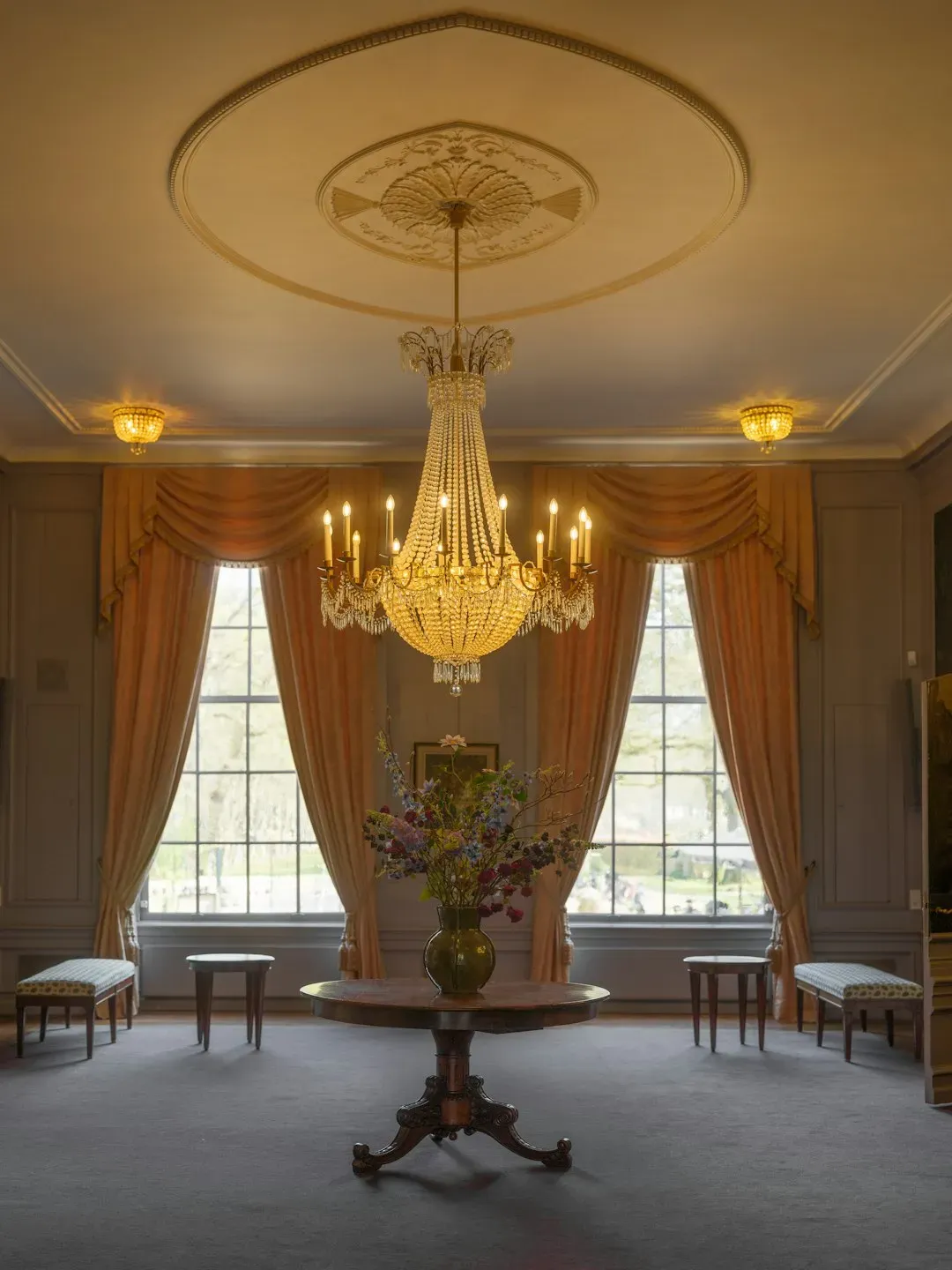 2. Custom Drapery Hung Close to the Ceiling (Image Credits: Unsplash)