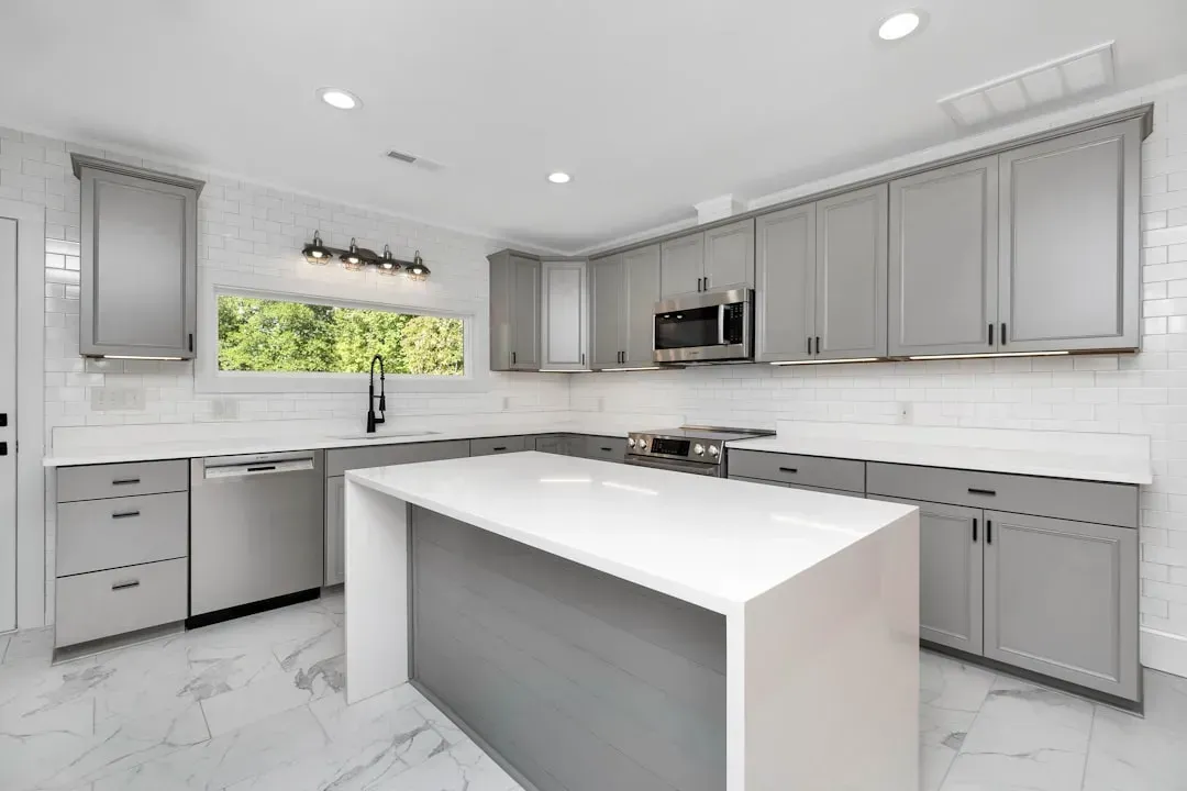 5. Cool gray cabinetry (Image Credits: Unsplash)