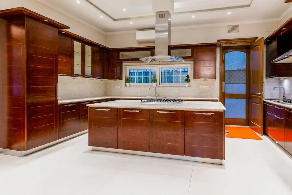 11. Dark Heavy Wood Cabinetry (Image Credits: Pexels)