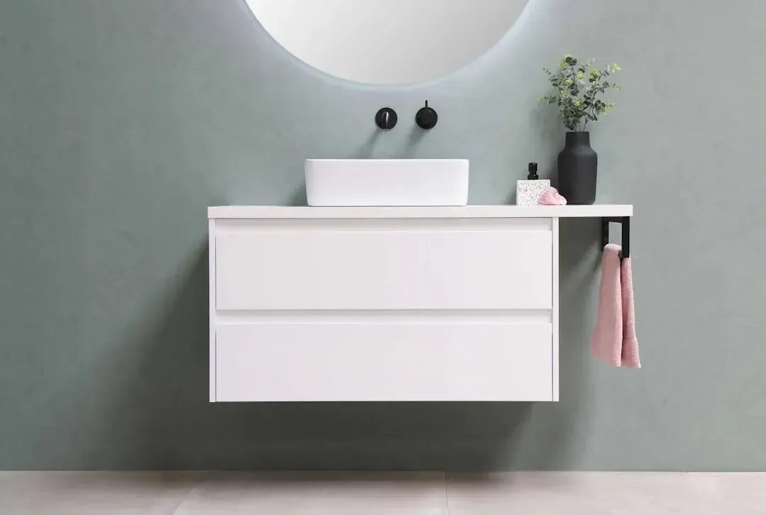 6. Floating vanities without real storage (Image Credits: Unsplash)