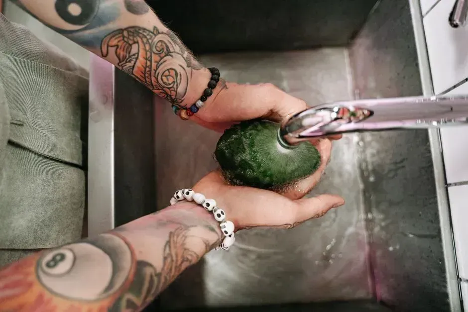 10. Washing fruits and vegetables under running water alone (Image Credits: Pexels)