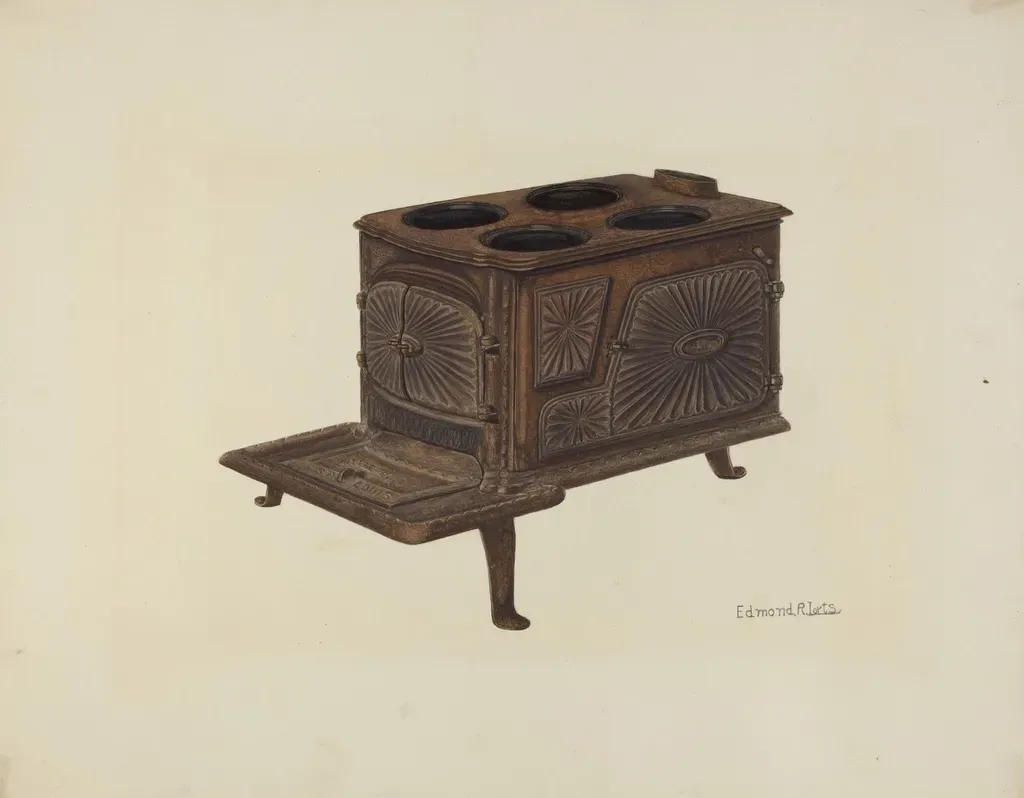 6. Polishing Cast Iron Stoves with Stove Black (Image Credits: Rawpixel)