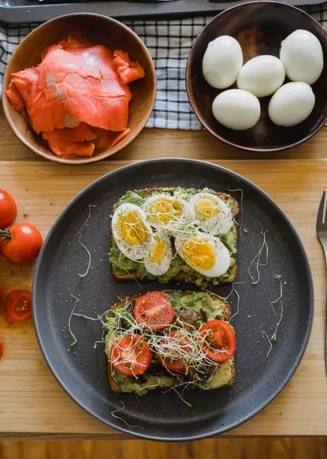 5. Hard-boiled eggs with avocado (Image Credits: Pexels)