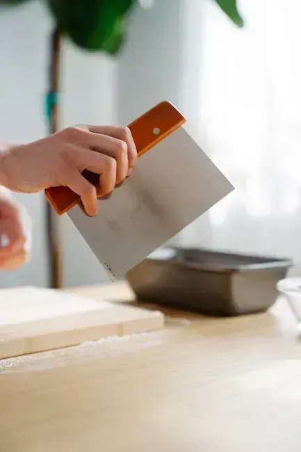 4. A Bench Scraper on the Cutting Board (Image Credits: Pexels)