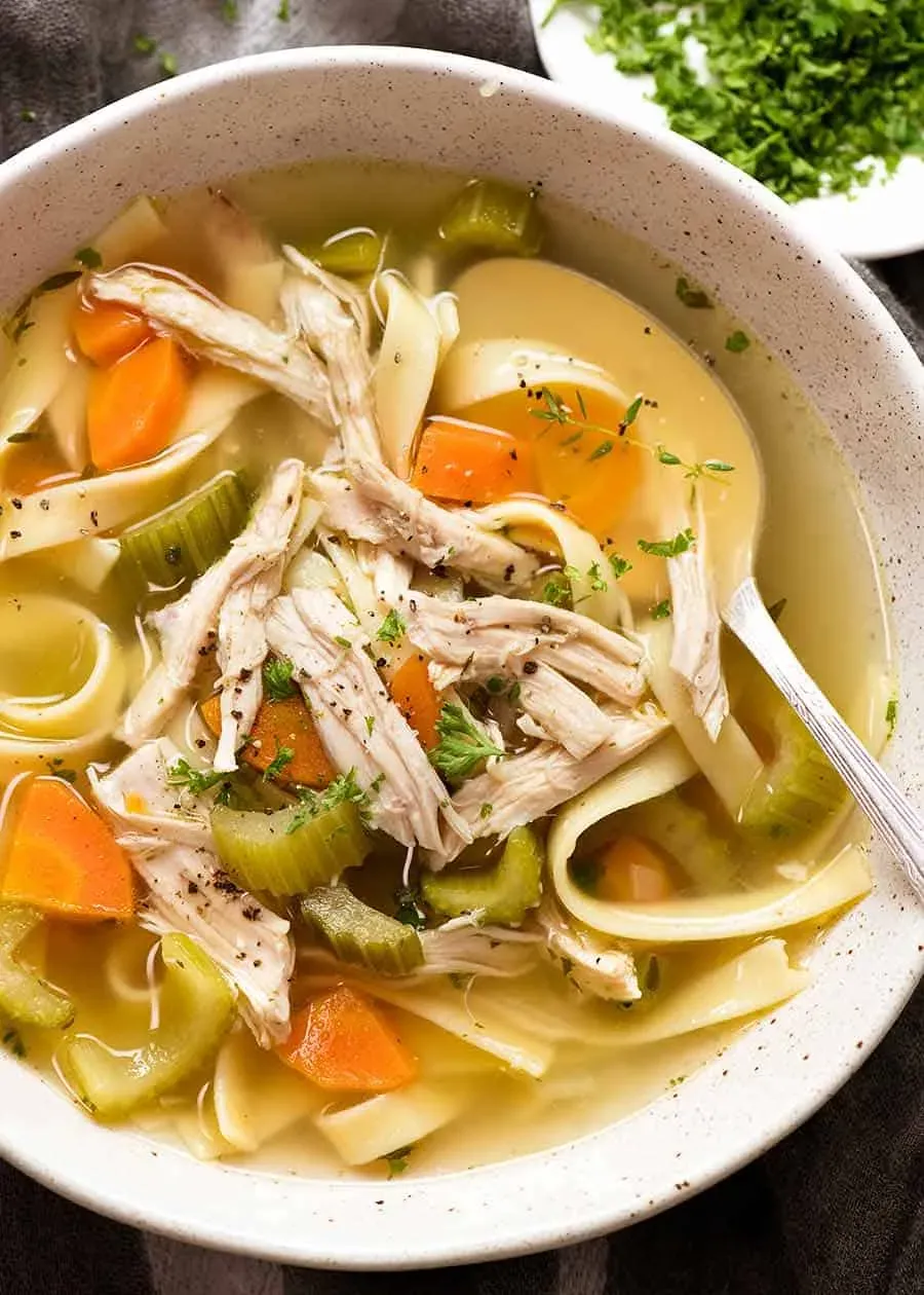 Classic Chicken Noodle Soup (By Nichijyou123, CC BY-SA 4.0)