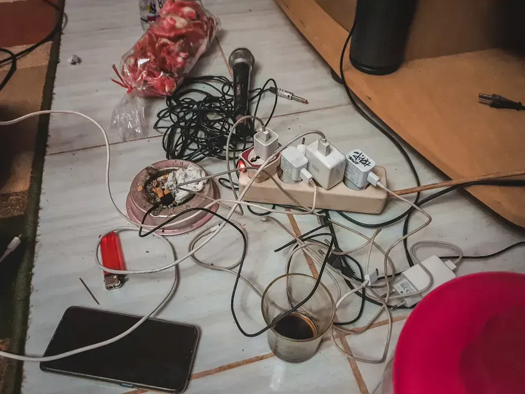 9. Unsecured Extension Cords or Charging Cables (Image Credits: Unsplash)