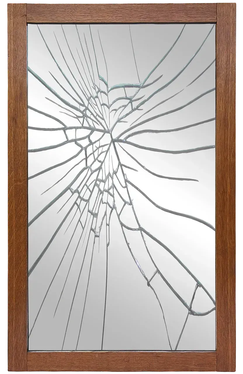 5. Broken or Cracked Mirrors (Image Credits: Pixabay)