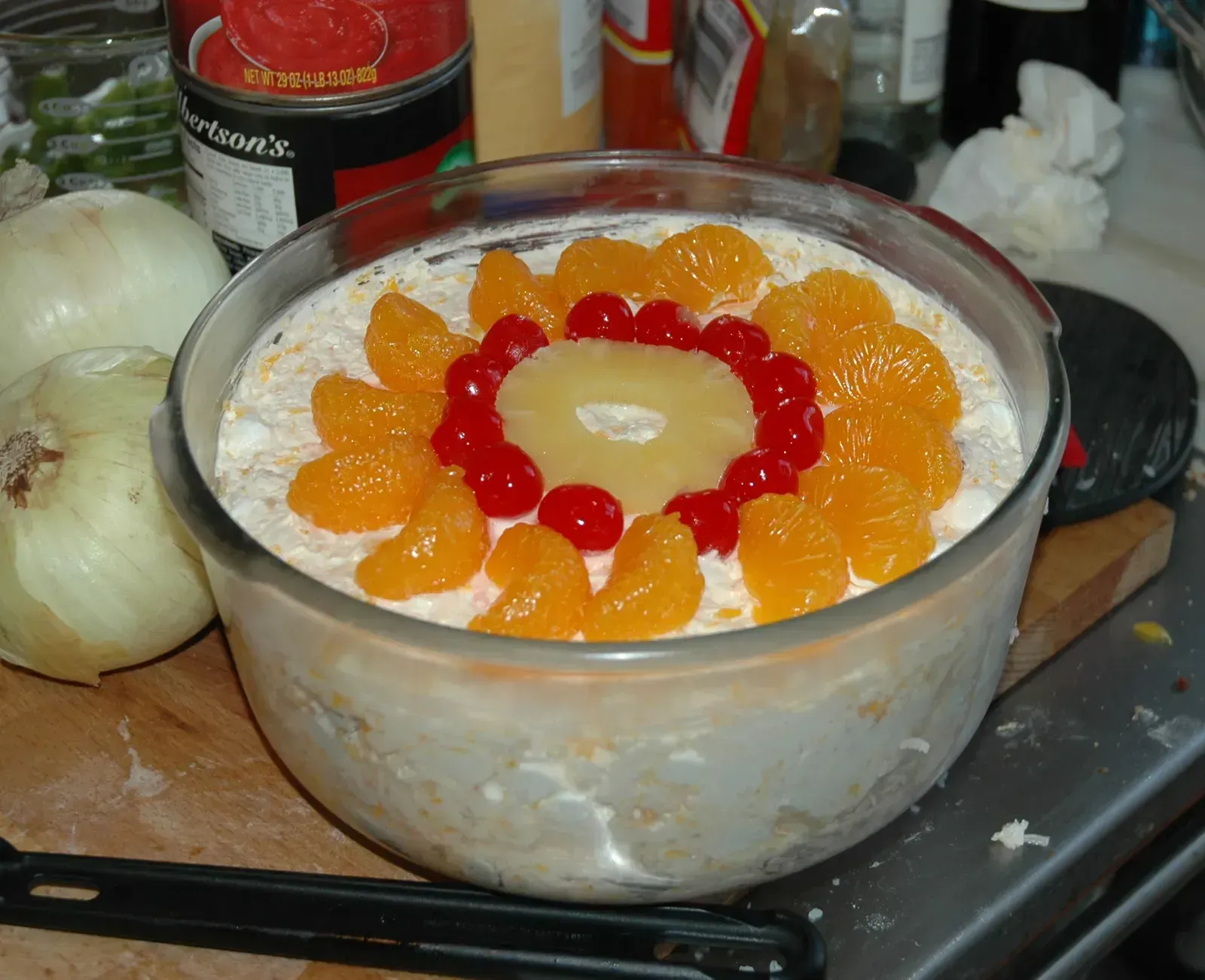 4. Ambrosia Salad (Image Credits: Coconut Ambrosia Salad - Portable Potluck Project 1960's Edition, CC BY-SA 2.0)
