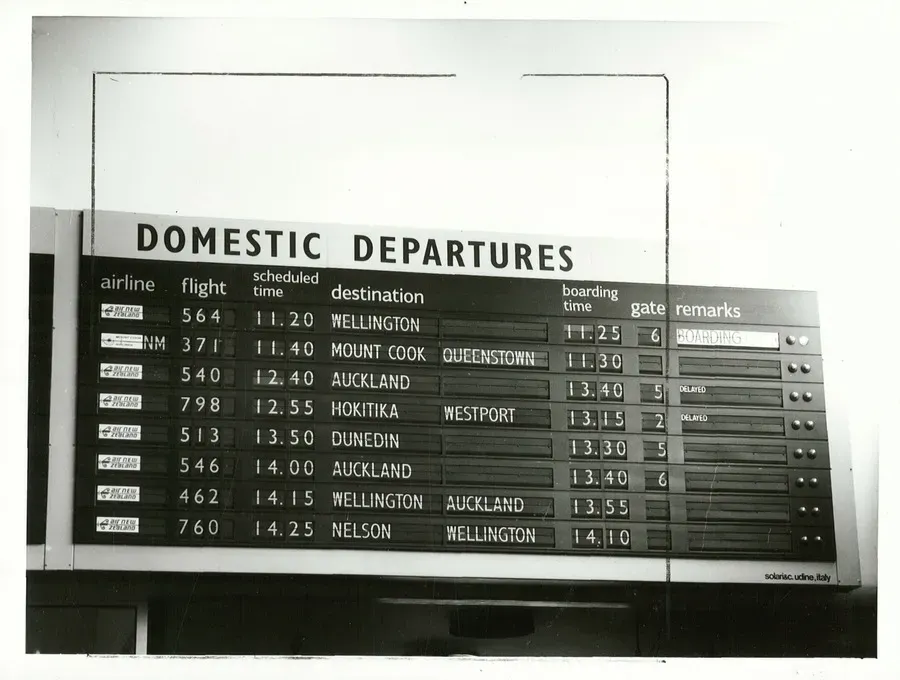 5. Ignoring early signs of a flight delay or gate change (By Archives New Zealand, CC BY 2.0)