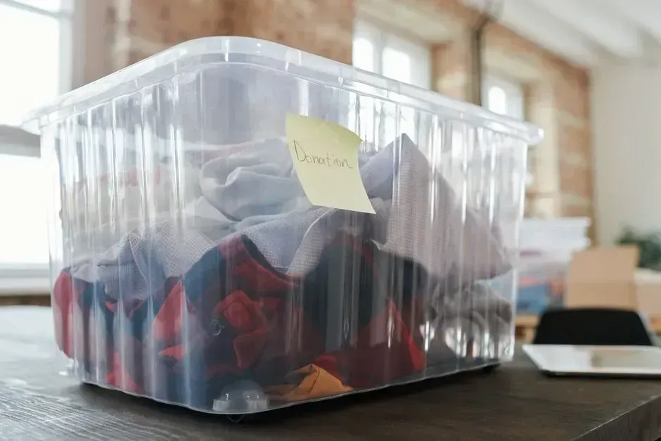 1. Oversized clear plastic totes (Image Credits: Pexels)