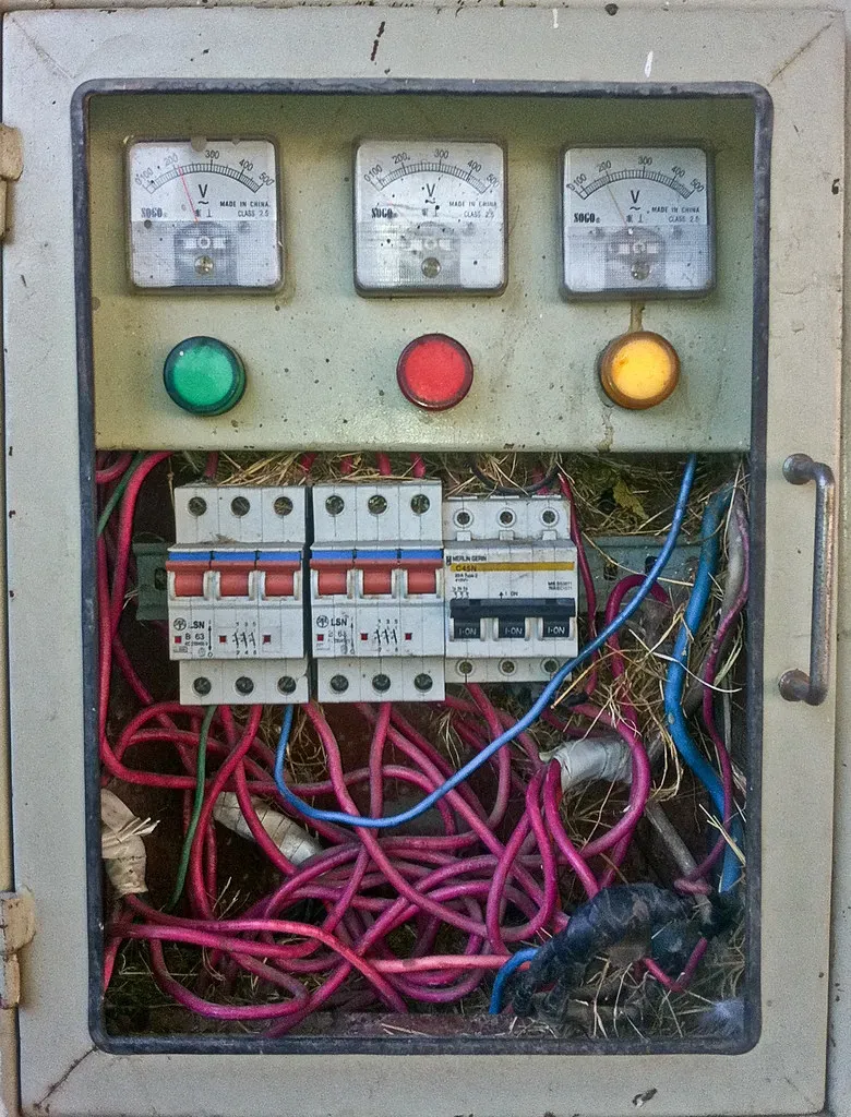 2. An electrical panel with an unfamiliar brand name (peretzp, Flickr, CC BY-SA 2.0)