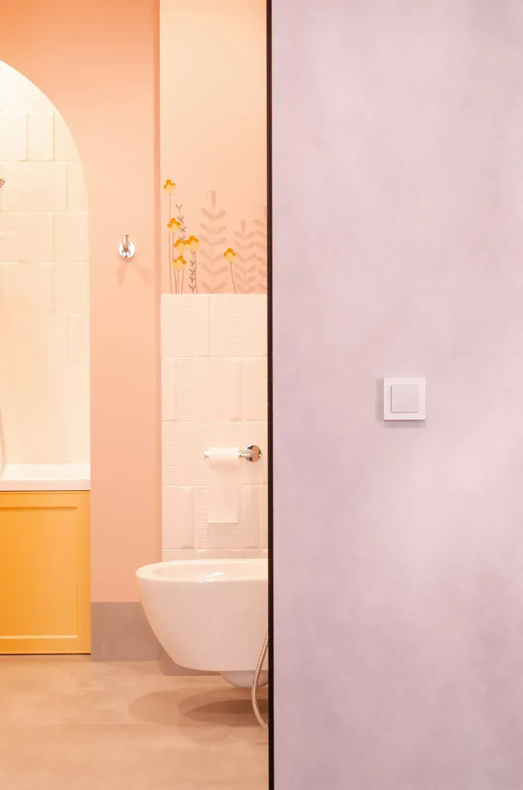 Peach Walls and Furniture (Image Credits: Unsplash)